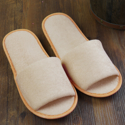 

Xin Yan travel portable folding slippers non-disposable hotel spring&summer anti-slip home interior floor cotton slippers ladies beige