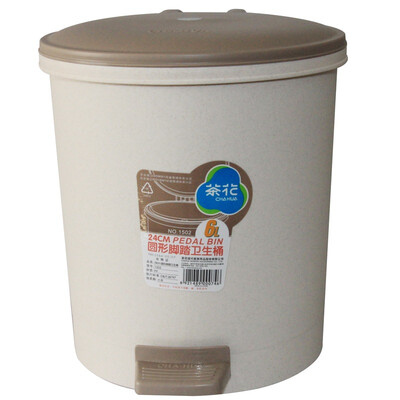 

【Jingdong Supermarket】 Camellia trash cans round pedal health barrels 6L 1502