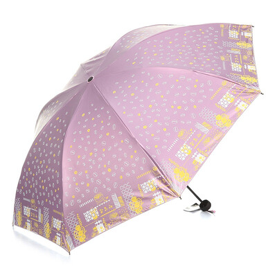 

Paradise print auto 3 folded umbrella rainy/sunny umbrella