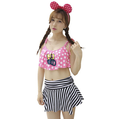 

Odd sea QIHAI children swimsuit girl baby swimsuit split bikini skirt girl hot spring swimwear 7601-2 blue and white point M code