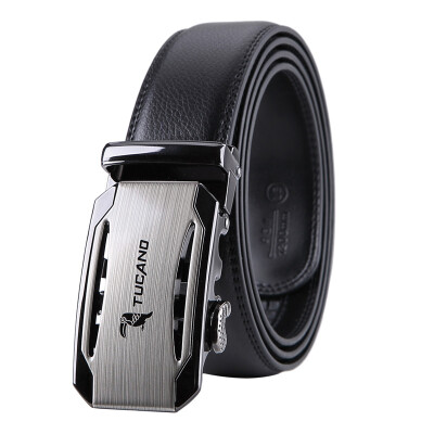 

Woodpecker (TUCANO) Belt Men's second layer of leather youth automatic buckle belt business fashion Han Chao soft surface WDE1122A-89B0 black