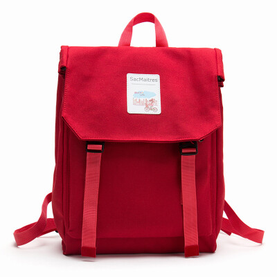 

Bag of famous (sac maitres) original canvas handbags shoulder bag Korean version of the simple small fresh students bag travel female backpack S709 red