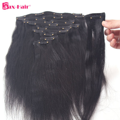 

Clip In Hair Extensions Natural Color Virgin Clip In Human Hair Extensions For Black Women Light Yaki Straight 100gset Zax Hair