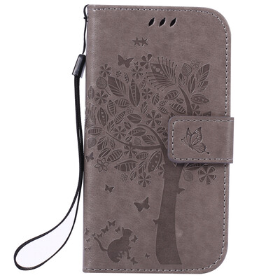 

Gray Tree Design PU Leather Flip Cover Wallet Card Holder Case for SAMSUNG S6EDGE PLUS