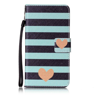 

Blue Stripes Design PU Leather Flip Cover Wallet Card Holder Case for Sony Xperia XZ