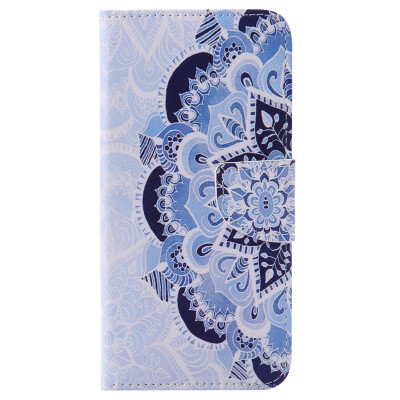 

Blue Flower Design PU Leather Flip Cover Wallet Card Holder Case for HUAWEI HONOR 5X