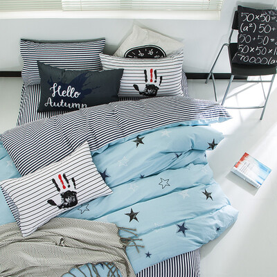 

Jiuzhou deer suite home textiles cotton bedding twill printing four sets of bed sheets quilt star clear 15 18 meters bed 200 230cm