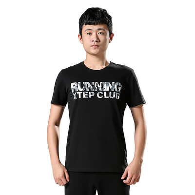 

XTEP Men&39s short-sleeved T-shirt running shirt fashion casual round neck shirt 883229019011 black S