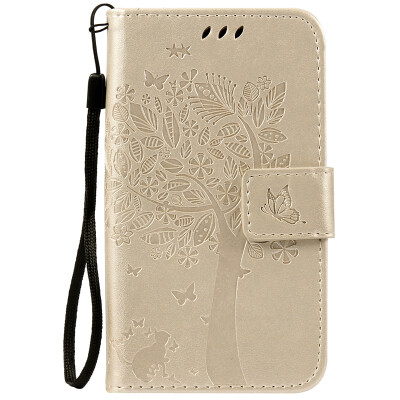 

Gold Tree Design PU Leather Flip Cover Wallet Card Holder Case for LG K3