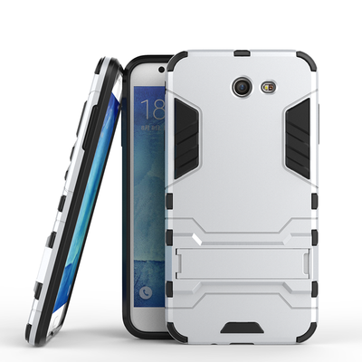 

Серебряный Slim Robot Armor Kickstand Ударопрочный жесткий корпус из прочной резины для SAMSUNG Galaxy J7 2017/J727P