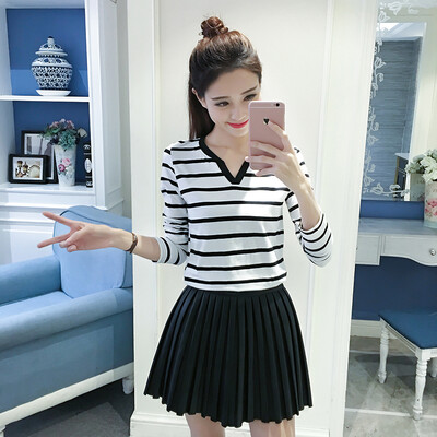 

VIVAHEART V Collar Long Sleeve Casual Wild Shirt T-Shirt Female VWTC172335 White