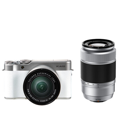 

Fuji (FUJIFILM) X-A10 (XC16-50II / XC50-230II) Хао Xue белый одномощный комплект с двумя объективами компактный и легкий макросъемка 180-градусный складной экран