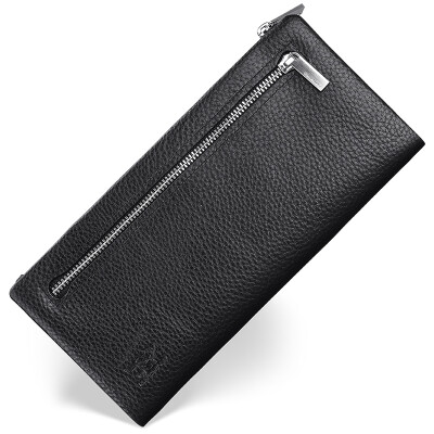 

Seven wolves SEPTWOLVES handbags men&39s long wallet first layer of leather handbag soft leather business male card wallet 3A1764061-01 black