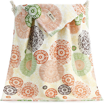 

San Li gauze cotton fiber AB version of the bath towel 70 × 140cm Bohemian style soft&comfortable absorbent towel body orange yellow Liu green