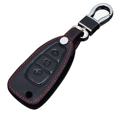 

Huafu Ford Key Bag Folding Three Buttons Black Ford Maverick Mondeo Winning Leather Key Holder