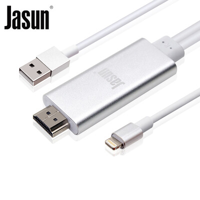 

Jebshun (JASUN) Apple молнии в кабель HDMI 2 м iPhone6 ​​/ 6S / 7 / Plus / IPad к HDMI кабеля HDTV мониторов Подключите JS-090