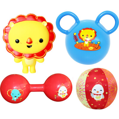 

Fisher-Price Fisher новорожденный подарочная упаковка (купальники детские игрушки Tweak называют Львенок + погремушки Лара мяч мяч гантель прикольных + курица ткань шар) F0918