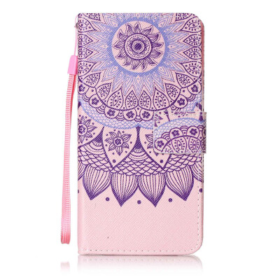 

Purple Sunflower Design PU Leather Flip Cover Wallet Card Holder Case for Huawei Honor 5C