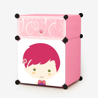 

Kouzi simple adult admission cabinet bedside cabinet fashion simple personality cartoon bedside cabinet fresh 2-layer storage cabinet