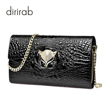 

Dirirab Leather women's shoulder bag crocodile pattern leather fox chain small bag wild envelope bag ladies big wallet