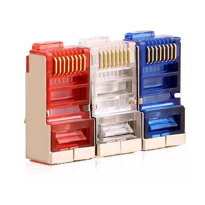 

AMPCOM (AMCOM) AMCAT5EB030 (RD) shielded crystal head super five gold-plated gold-plated RJ45 cable connector 50U gold-plated red 30