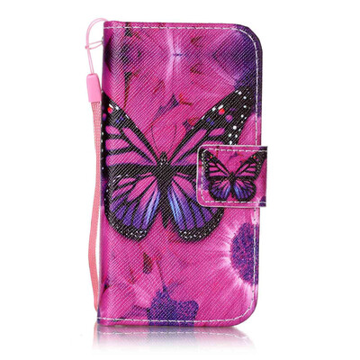 

Black Butterfly Design PU Leather Flip Cover Wallet Card Holder Case for Apple iPhone SE