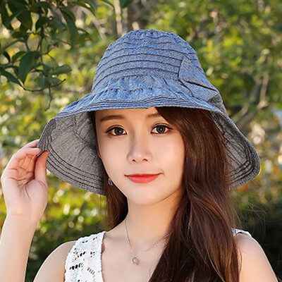 

【Jingdong Supermarket】 Meng Si Ke (MSEK) WMZ170773 hat big woman along the sun hat flight bow tie sun hat tidal