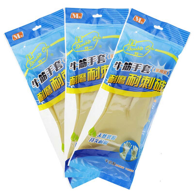 

[Jingdong supermarket] double one beef tendon home gloves M washing dish non-slip wear rubber gloves 3 pairs