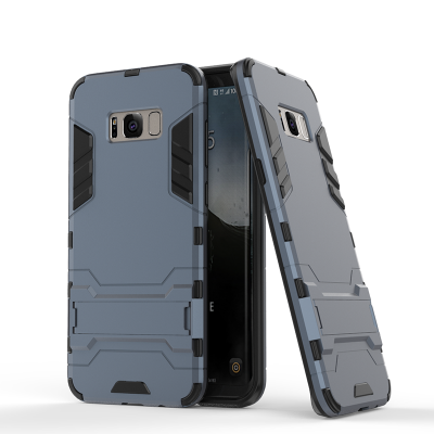 

Dark blue Slim Robot Armor Kickstand Shockproof Hard Rugged Rubber Back Case For SAMSUNG GALAXY S8