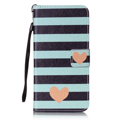 

Blue Stripes Design PU Leather Flip Cover Wallet Card Holder Case for Samsung Galaxy S6 Edge Plus/G9280