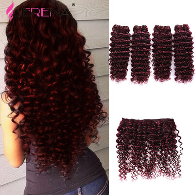 

7A 99j Brazilian Hair Burgundy Colored Loose Deep Wave Brazilian Hair 100 Human Hair Curly Weaving Red Color Human Hair Bundles