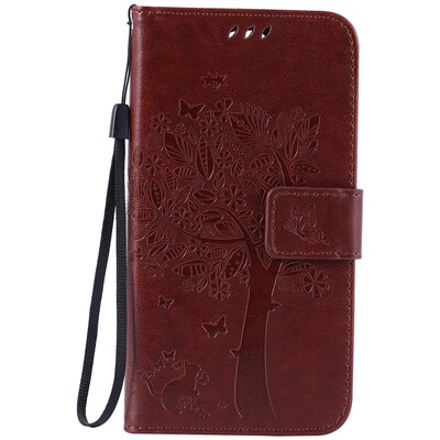 

Brown Tree Design Кожа PU флип крышки Кошелек Карты Держатель чехол для LG K7