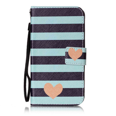 

Blue Stripes Design PU Leather Flip Cover Wallet Card Holder Case for Samsung Galaxy Grand Neo PlusI9060