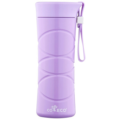 

COECO plastic water cup PLA corn starch sports cup student portable leak-proof curve hand cup purple 300ml