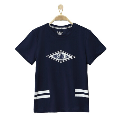 

Jamie Bear JMBEAR T - Shirt Men 's Tongling Round Fashion Simple Print T - Shirt 882511110 Purple Blue 140