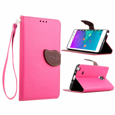 

Pink Design PU Leather Flip Cover Wallet Card Holder Case for Samsung Galaxy Note Edge/N9150