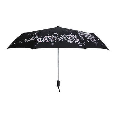 

Ou Suo (oasso) creative gift folding sun sun and rain dual-use floral small black umbrella birthday gift to send friends love gifts QL-031 cherry black