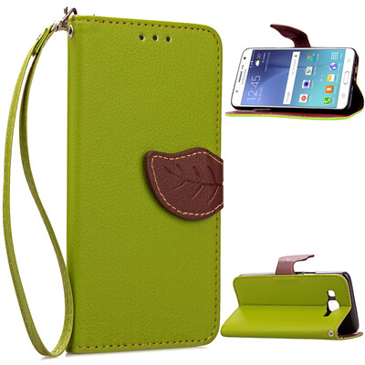 

Green Design PU Leather Flip Cover Wallet Card Holder Case for Samsung Galaxy J5