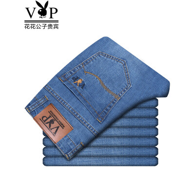 

Playboy VIP Collection jeans male summer thin section Slim straight business casual pants VP1807 dark blue 28