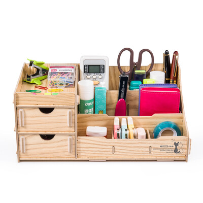 

Jin Longxing D9122 Handmade DIY Wooden Drawer Cosmetic Storage Box / Desktop Office Storage Pink