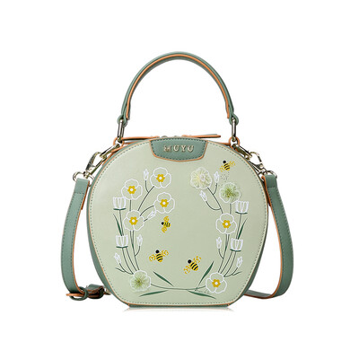 

Muyu Muyu Women's Bag Fresh College Wind Shoulder Cute Messenger Karaoke Flower Bag Green 40674