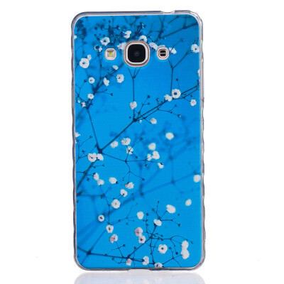 

Plum blossom Pattern Soft Thin TPU Rubber Silicone Gel Case Cover for SAMSUNG GALAXY J3 Pro