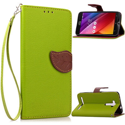 

Green Design PU Leather Flip Cover Wallet Card Holder Case for ASUS ZenFone 2 Laser ZE500KL