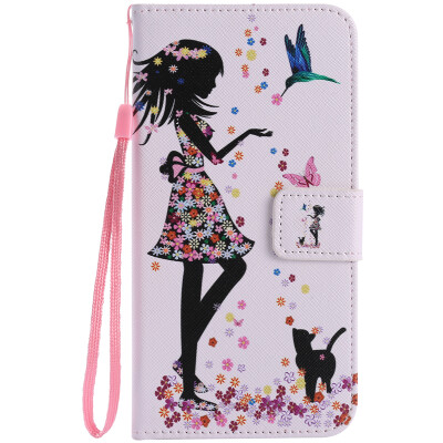 

Girl and Cat Design PU Leather Flip Cover Wallet Card Holder Case for Google Pixel