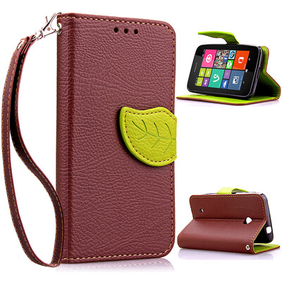 

Brown Design PU Leather Flip Cover Wallet Card Holder Case for Nokia Lumia 530