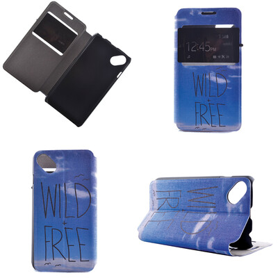

Wild Free Design PU Leather Flip Cover Wallet Card Holder Case for Wiko Sunset 2