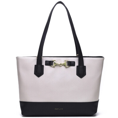 

DEER LOVE shoulder bag European&American fashion cross character hit color bag hand Messenger bag LE17279 gray fight black soft