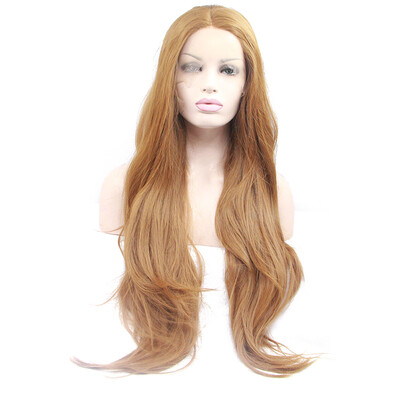 

Anogol Long Loose Wave Peruca Laco Sintetico Brown Heat Resistant Fiber Natural Hair Wigs Synthetic Lace Front Wig
