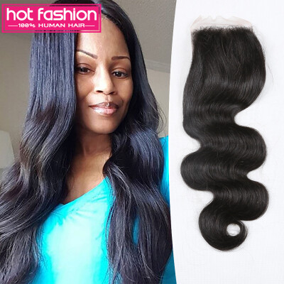 

Hot Fashion Hair Peruvian Body Wave Closure Peruvian Virgin Hair Closure 4*4 Human Hair Closure Hot Fashion Hair Products On Sale