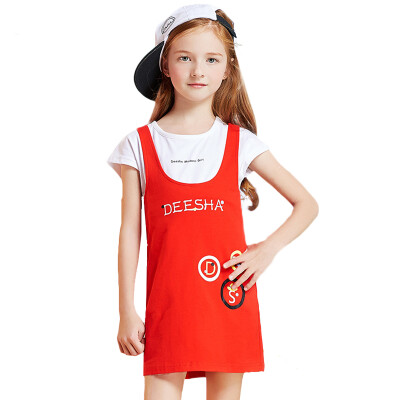 

Descartes DEESHA Girls' Set Little Hat Letter Print Big Child Slim Set 811721908 Red 140